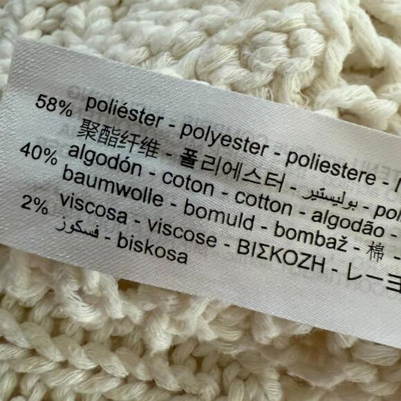 ZARA Knit Ivory Popcorn Textured Short Sleeve Sweater Top S - Picture 4 of 6